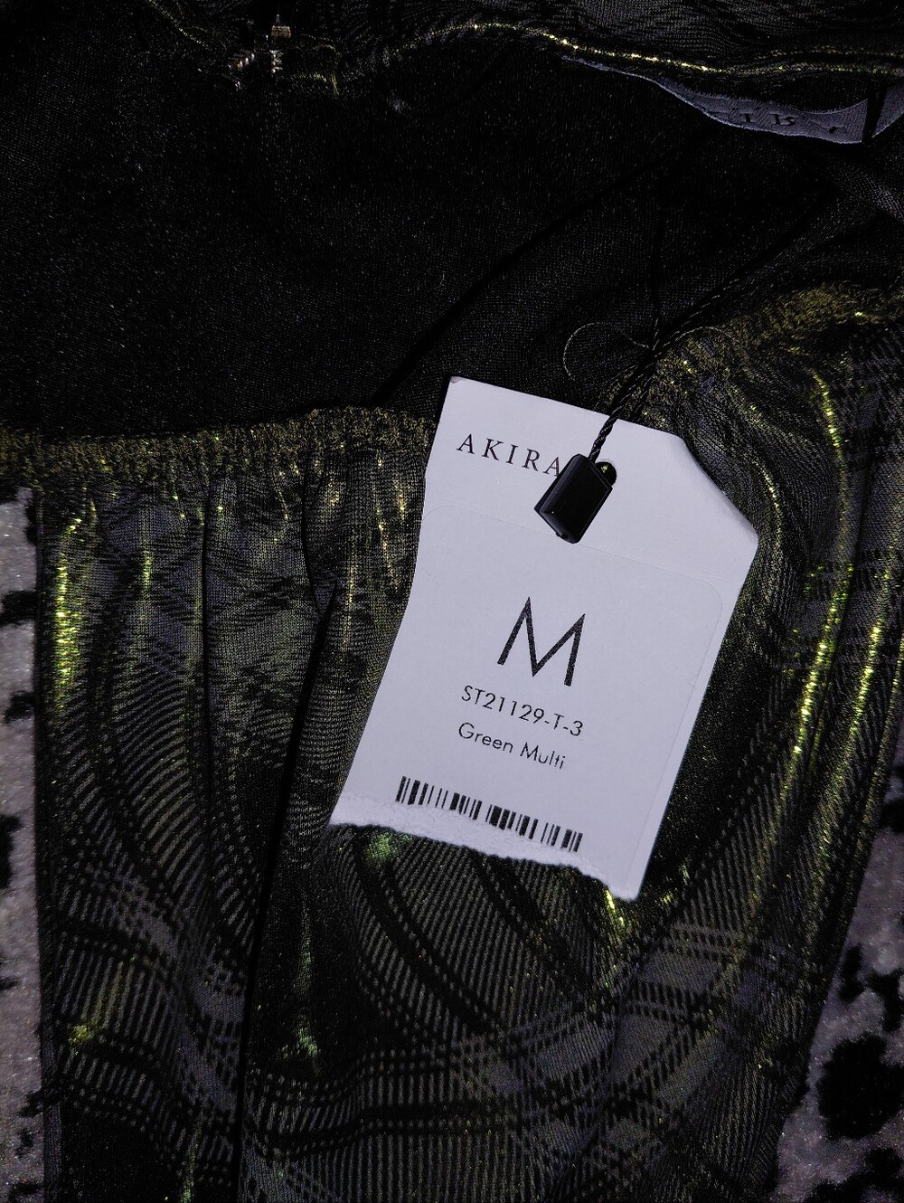 AKIRA Taylor Metallic Halter Top NWT M Green Plaid Shimmer Y2K Clubwear Party CC - Picture 11 of 13